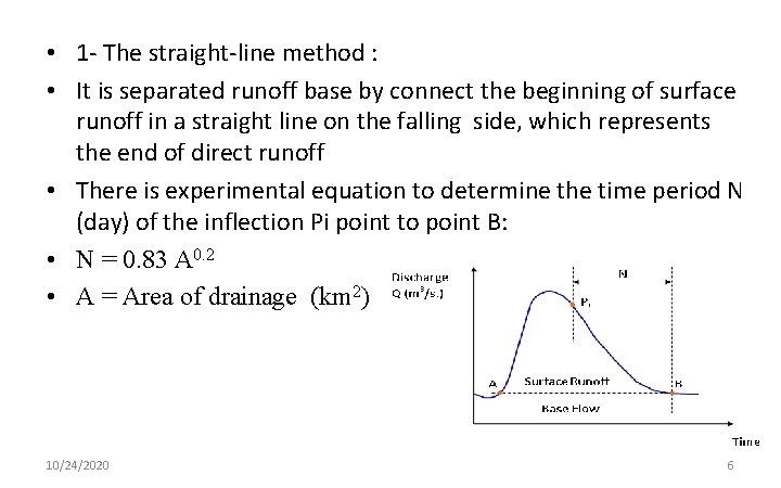  • 1 - The straight-line method : • It is separated runoff base