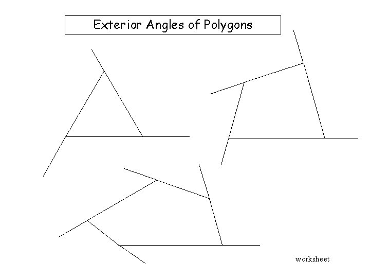 Exterior Angles of Polygons worksheet 