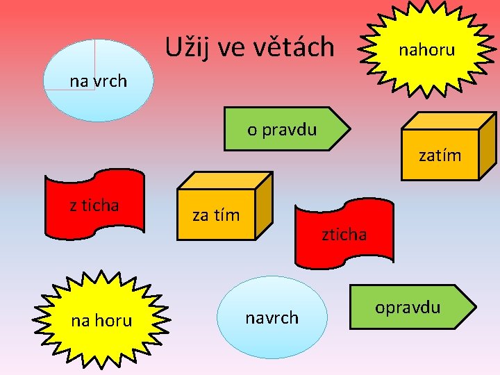 Užij ve větách nahoru na vrch o pravdu zatím z ticha na horu za