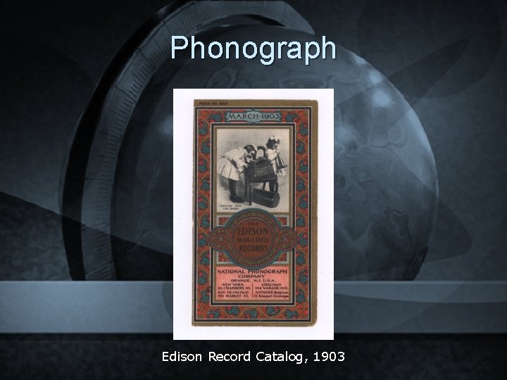 Phonograph Edison Record Catalog, 1903 