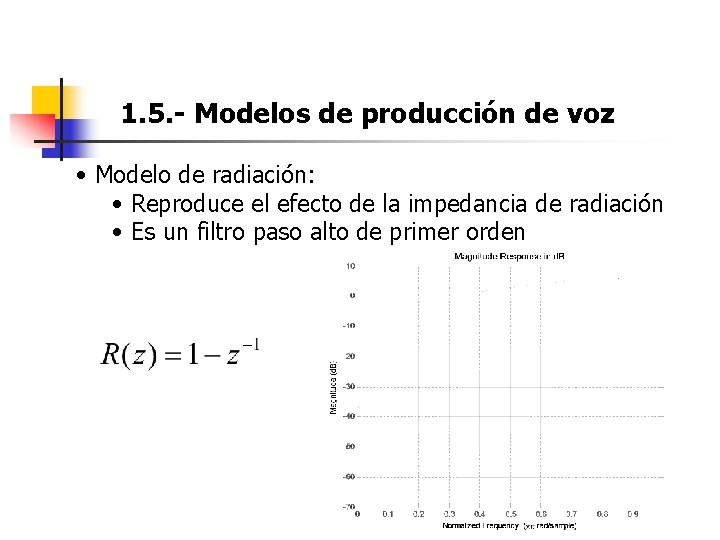 1. 5. - Modelos de producción de voz • Modelo de radiación: • Reproduce 1. 5. - Modelos de producción de voz • Modelo de radiación: • Reproduce