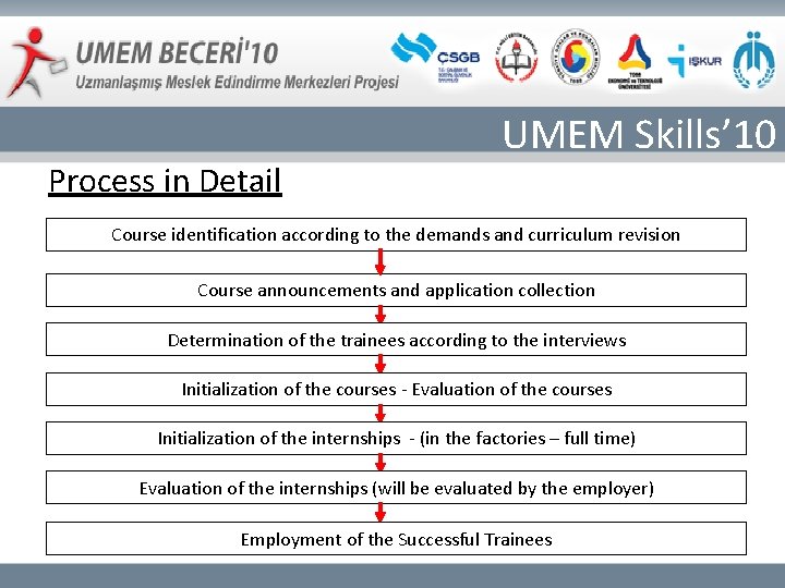Process in Detail UMEM Skills’ 10 Course identification according to the demands and curriculum