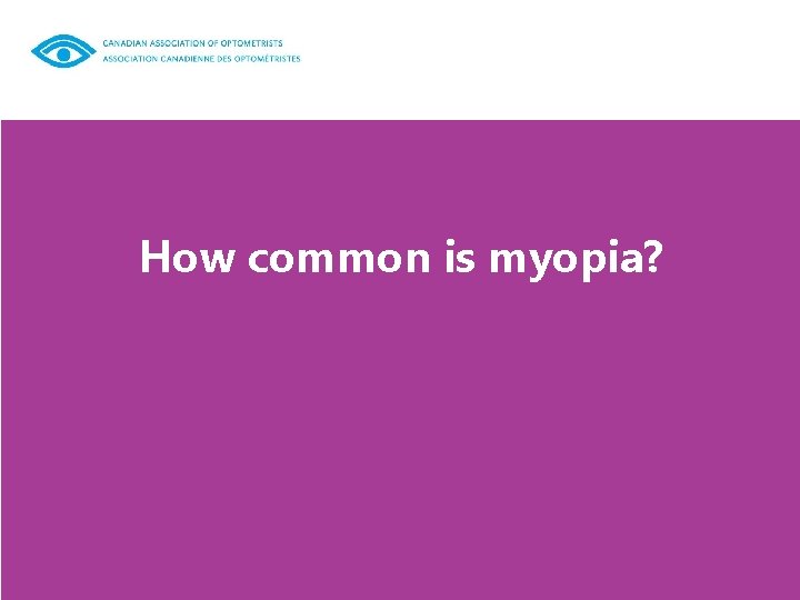 How common is myopia? 