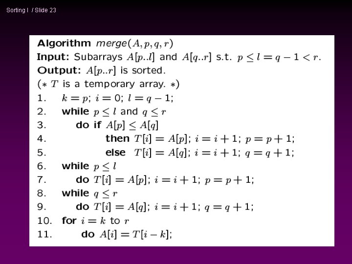 Sorting I / Slide 23 