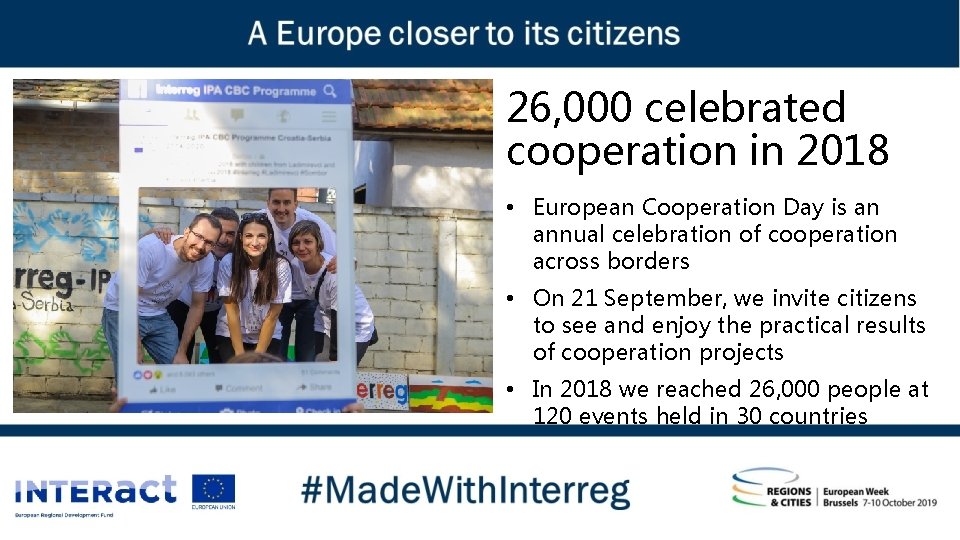 26, 000 celebrated cooperation in 2018 • European Cooperation Day is an annual celebration