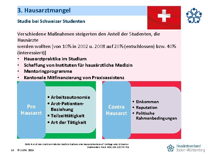 3. Hausarztmangel Studie bei Schweizer Studenten Verschiedene Maßnahmen steigerten den Anteil der Studenten, die