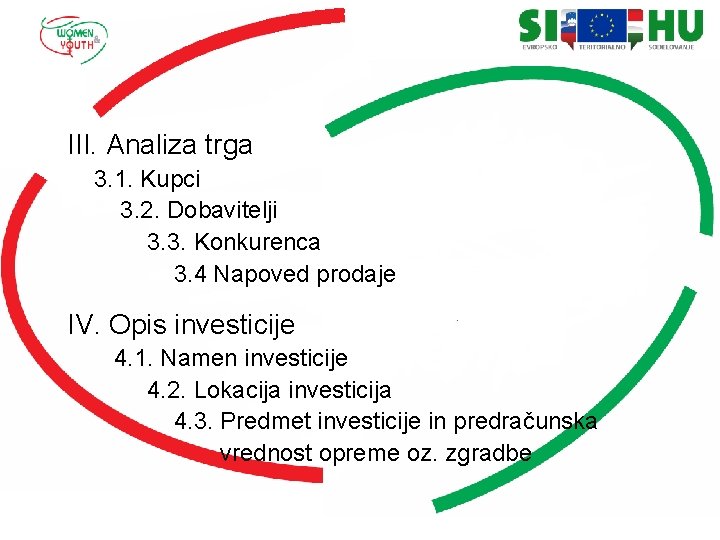 III. Analiza trga 3. 1. Kupci 3. 2. Dobavitelji 3. 3. Konkurenca 3. 4