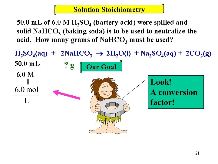 Solution Stoichiometry 50. 0 m. L of 6. 0 M H 2 SO 4