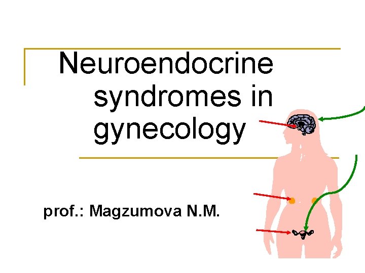  Neuroendocrine syndromes in gynecology prof. : Мagzumova N. M. 