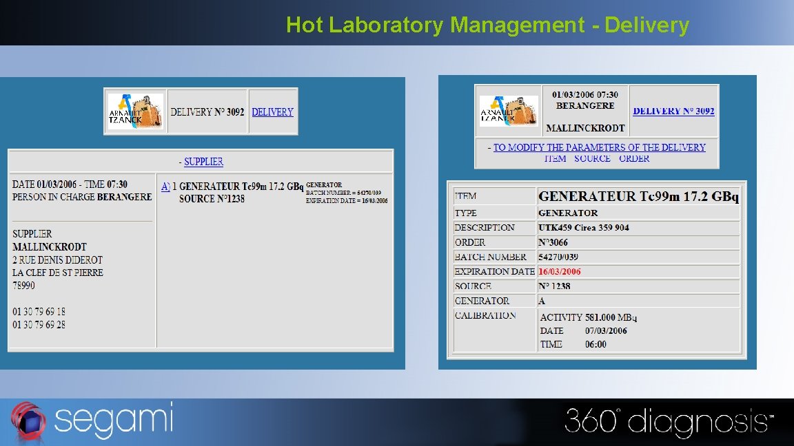 Hot Laboratory Management - Delivery 