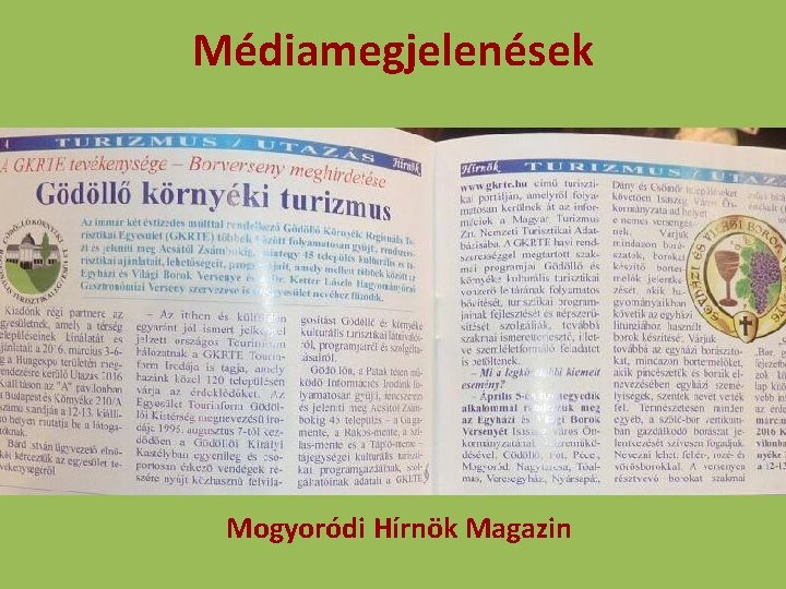 Médiamegjelenések Mogyoródi Hírnök Magazin 