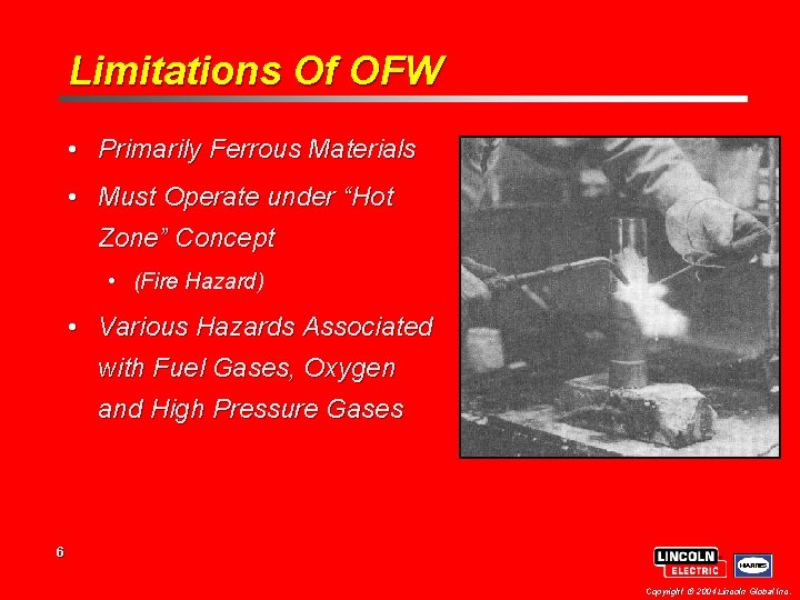 Limitations Of OFW • Primarily Ferrous Materials • Must Operate under “Hot Zone” Concept