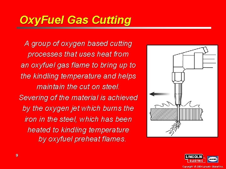 Oxy. Fuel Gas Cutting A group of oxygen based cutting processes that uses heat