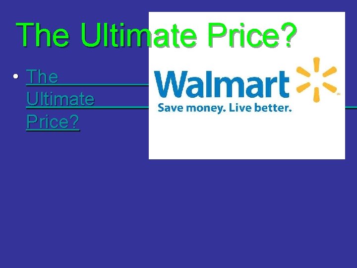 The Ultimate Price? • The Ultimate Price? 