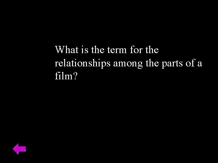 What is the term for the relationships among the parts of a film? 