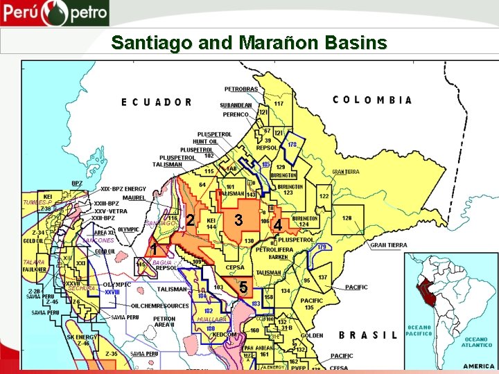 Santiago and Marañon Basins 2 3 1 5 4 