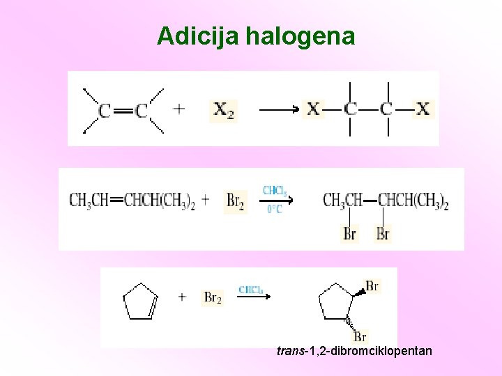 Adicija halogena trans-1, 2 -dibromciklopentan 