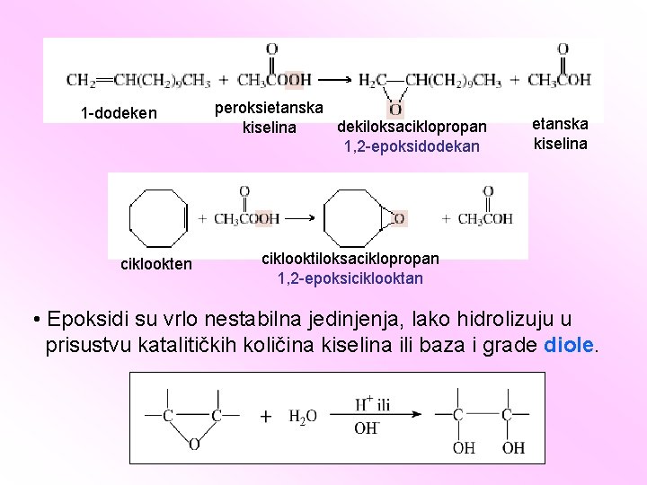1 -dodeken ciklookten peroksietanska dekiloksaciklopropan kiselina 1, 2 -epoksidodekan etanska kiselina ciklooktiloksaciklopropan 1, 2