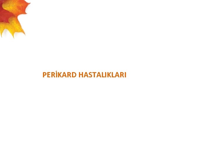  PERİKARD HASTALIKLARI 