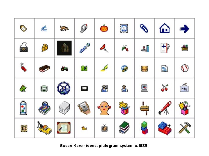 Susan Kare - icons, pictogram system c. 1985 