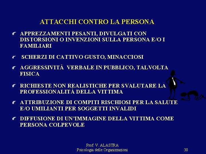 ATTACCHI CONTRO LA PERSONA APPREZZAMENTI PESANTI, DIVULGATI CON DISTORSIONI O INVENZIONI SULLA PERSONA E/O ATTACCHI CONTRO LA PERSONA APPREZZAMENTI PESANTI, DIVULGATI CON DISTORSIONI O INVENZIONI SULLA PERSONA E/O