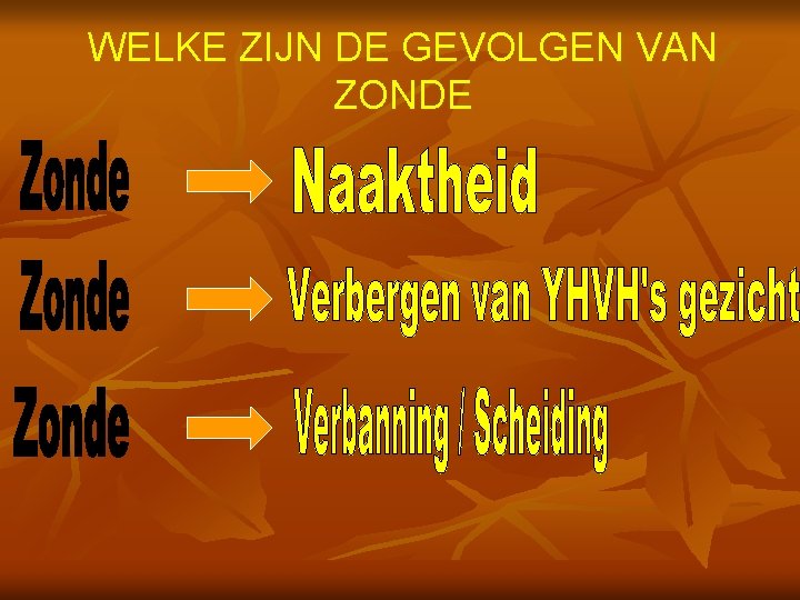 WELKE ZIJN DE GEVOLGEN VAN ZONDE 