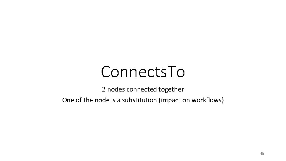 Connects. To 2 nodes connected together One of the node is a substitution (impact