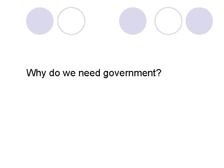 Why do we need government? 