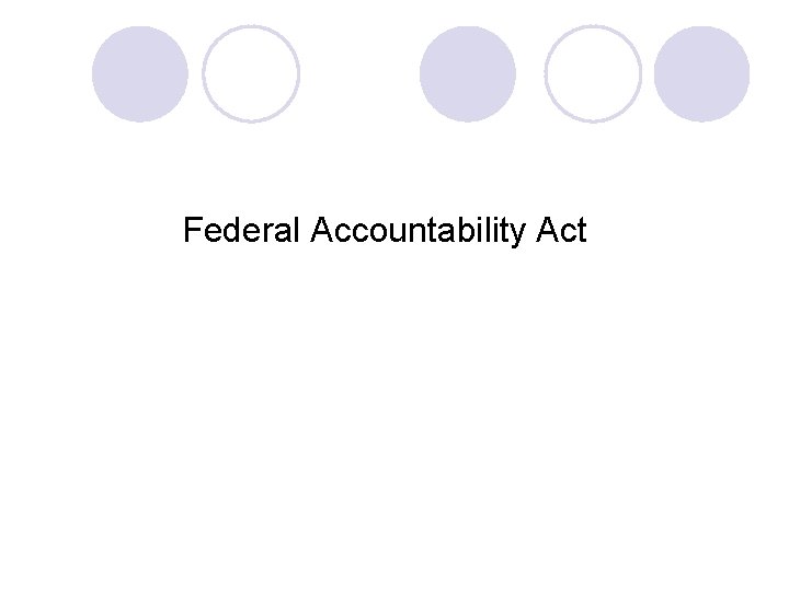 Federal Accountability Act 