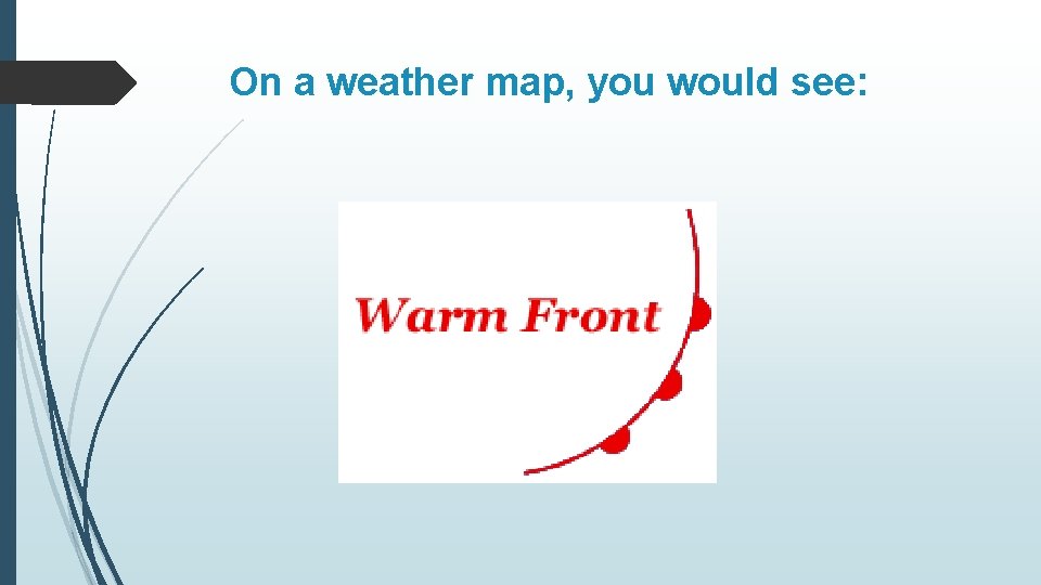 On a weather map, you would see: 