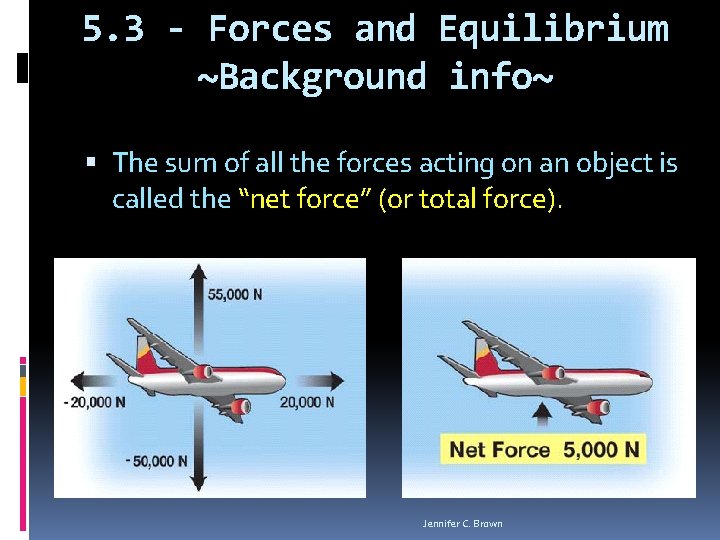 5. 3 - Forces and Equilibrium ~Background info~ The sum of all the forces
