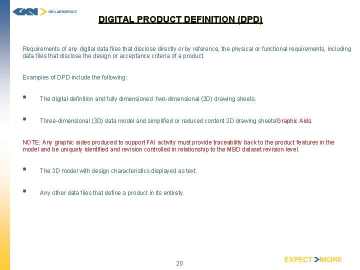 DIGITAL PRODUCT DEFINITION (DPD) Requirements of any digital data files that disclose directly or