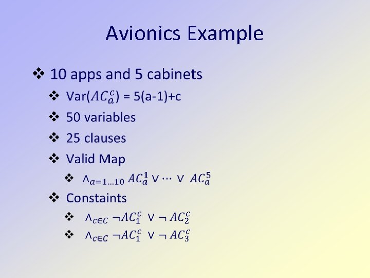 Avionics Example Avionics Example