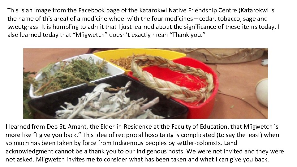This is an image from the Facebook page of the Katarokwi Native Friendship Centre