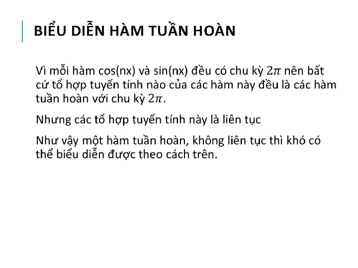 BIỂU DIỄN HÀM TUẦN HOÀN BIỂU DIỄN HÀM TUẦN HOÀN