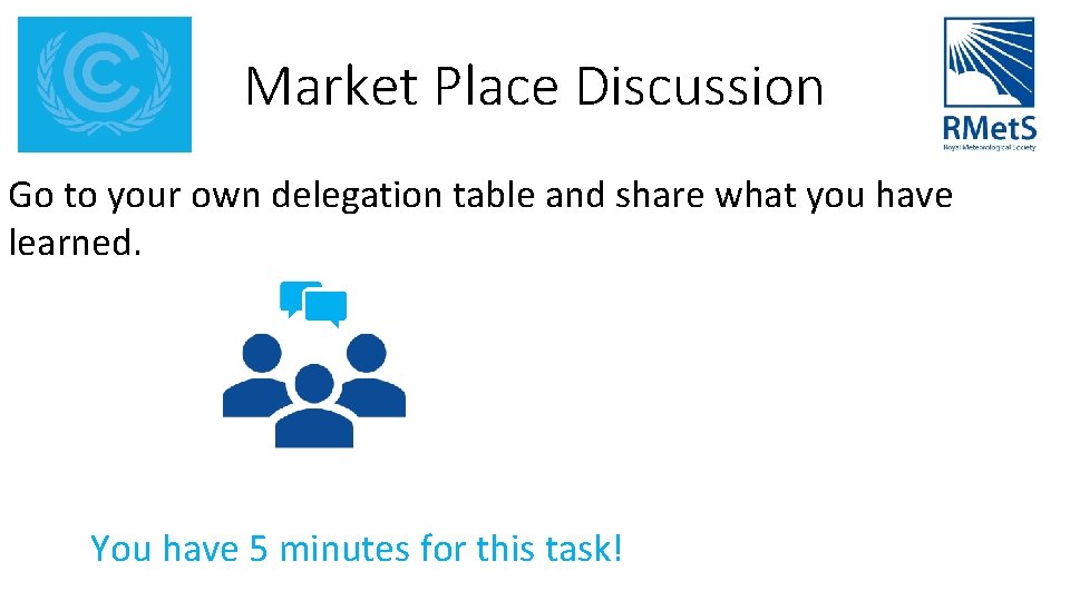 Market Place Discussion Go to your own delegation table and share what you have