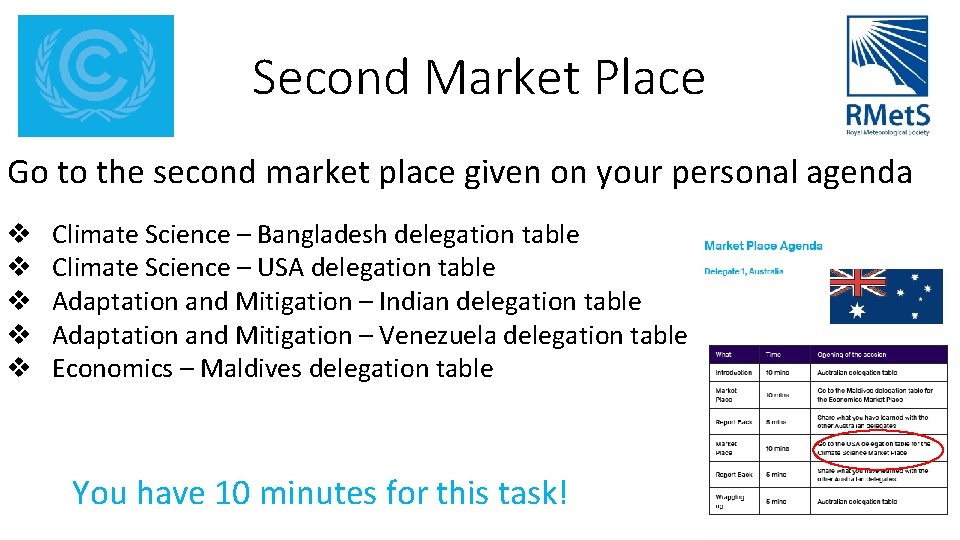 Second Market Place Go to the second market place given on your personal agenda