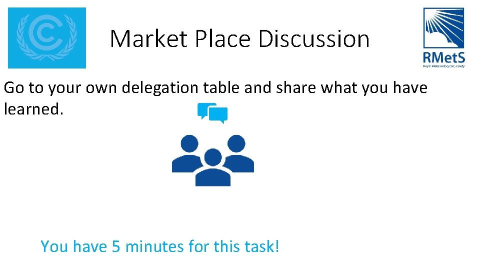 Market Place Discussion Go to your own delegation table and share what you have