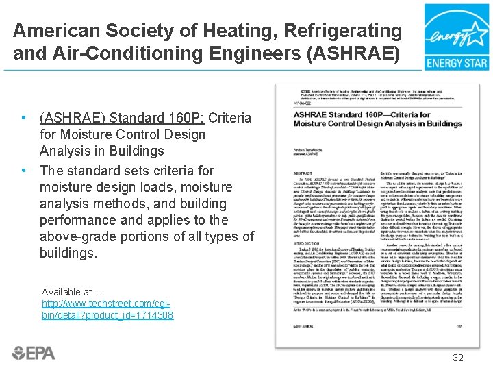 American Society of Heating, Refrigerating and Air-Conditioning Engineers (ASHRAE) • (ASHRAE) Standard 160 P: