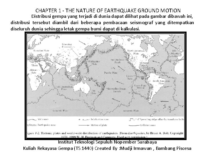 CHAPTER 1 - THE NATURE OF EARTHQUAKE GROUND MOTION Distribusi gempa yang terjadi di