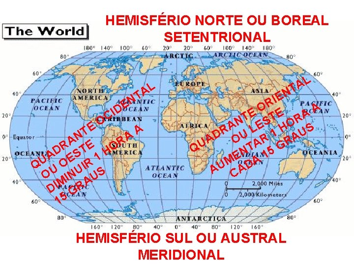 HEMISFÉRIO NORTE OU BOREAL SETENTRIONAL D I OC E L A T N E HEMISFÉRIO NORTE OU BOREAL SETENTRIONAL D I OC E L A T N E