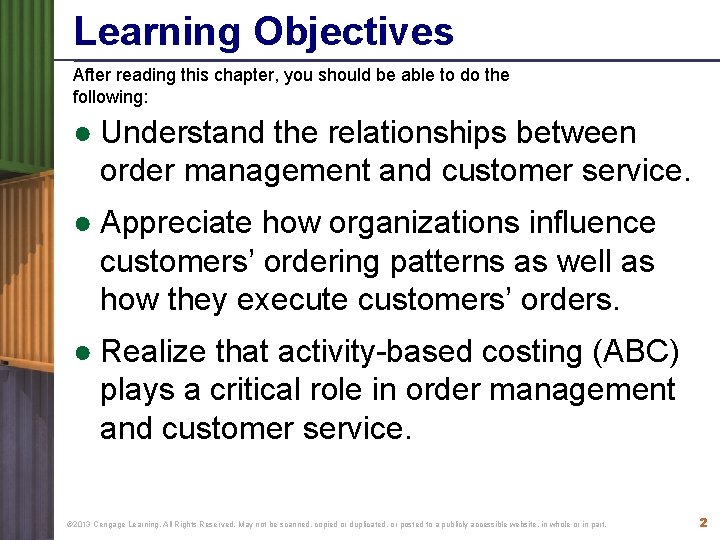 Learning Objectives After reading this chapter, you should be able to do the following: