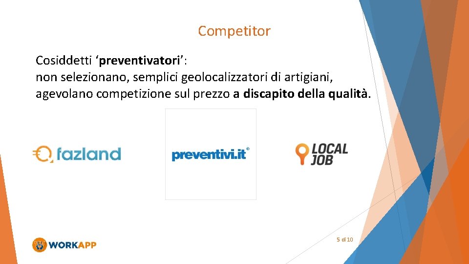 Competitor Cosiddetti ‘preventivatori’: non selezionano, semplici geolocalizzatori di artigiani, agevolano competizione sul prezzo a