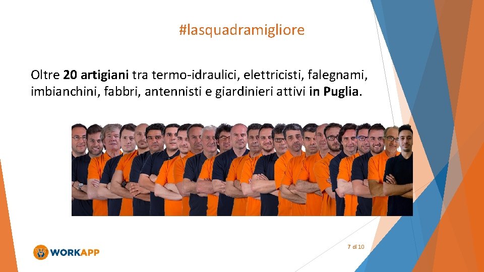 #lasquadramigliore Oltre 20 artigiani tra termo-idraulici, elettricisti, falegnami, imbianchini, fabbri, antennisti e giardinieri attivi