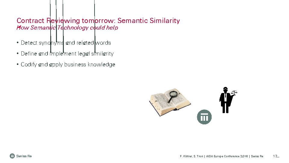 Contract Reviewing tomorrow: Semantic Similarity How Semantic Technology could help • Detect synonyms and