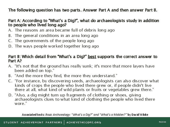 The following question has two parts. Answer Part A and then answer Part B.