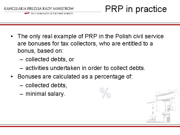PRP in practice • The only real example of PRP in the Polish civil