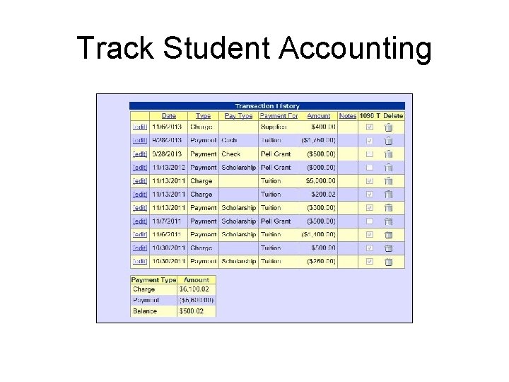 Track Student Accounting 