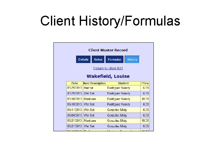 Client History/Formulas 