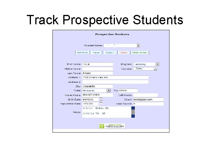 Track Prospective Students 